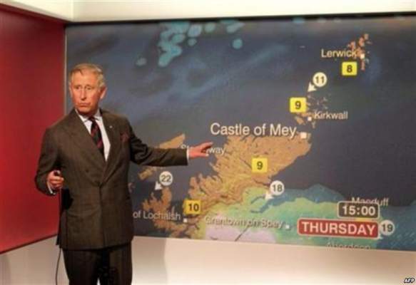 “تشوميرا ومادير”:الأمير تشارلز يقدم نشرة أحوال الطقس على قناة الـ”بي بي سي”