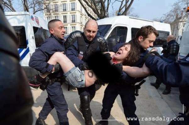 ليلة القبض على أمينة التونسية العارية بفرنسا وهي تحاول حرق راية “الشهادتين”