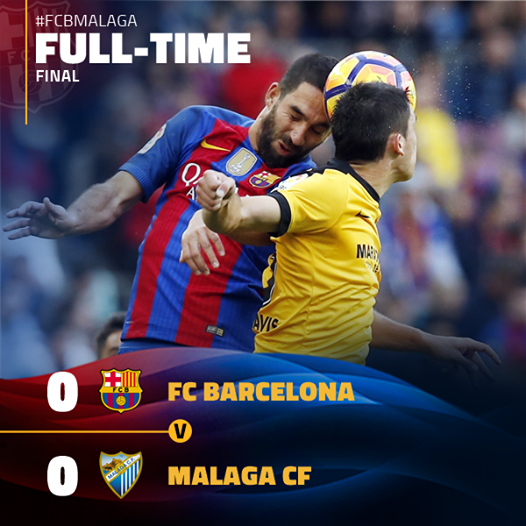 ملخص مباراة برشلونة ومالقا 0 – 0