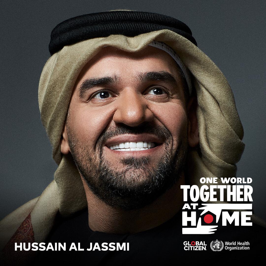 حسين الجسمي ممثلاً العرب في الحدث الإنساني العالمي ONE WORLD – TOGETHER AT HOME