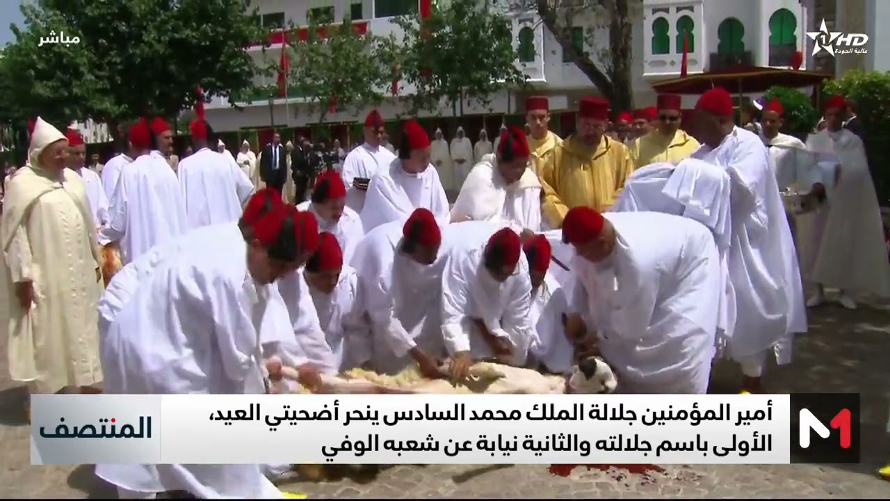 فيديو: أمير المؤمنين ينحر أضحيتي العيد الأولى باسم جلالته والثانية نيابة عن شعبه الوفي