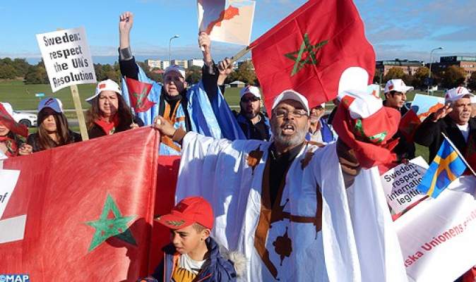 المغاربة بالبلدان الاسكندنافية يتظاهرون بكثافة بستوكهولم ضد أي انتهاك للوحدة  الترابية للمملكة